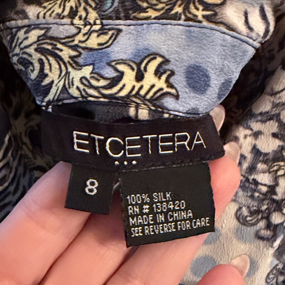 Etcetera Vibrant 100% Silk Patterned Sleeveless B… - image 2